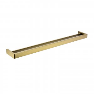 Cavallo Brushed Gold Square Double Towel Rail 800mm